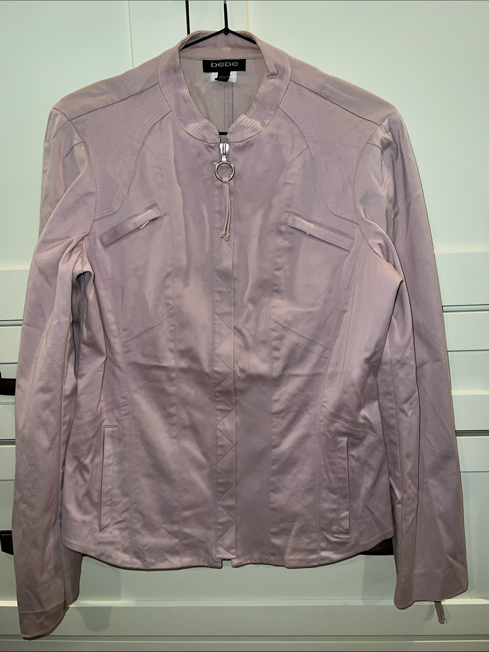 bebe Dusty Pink Bomber Jacket